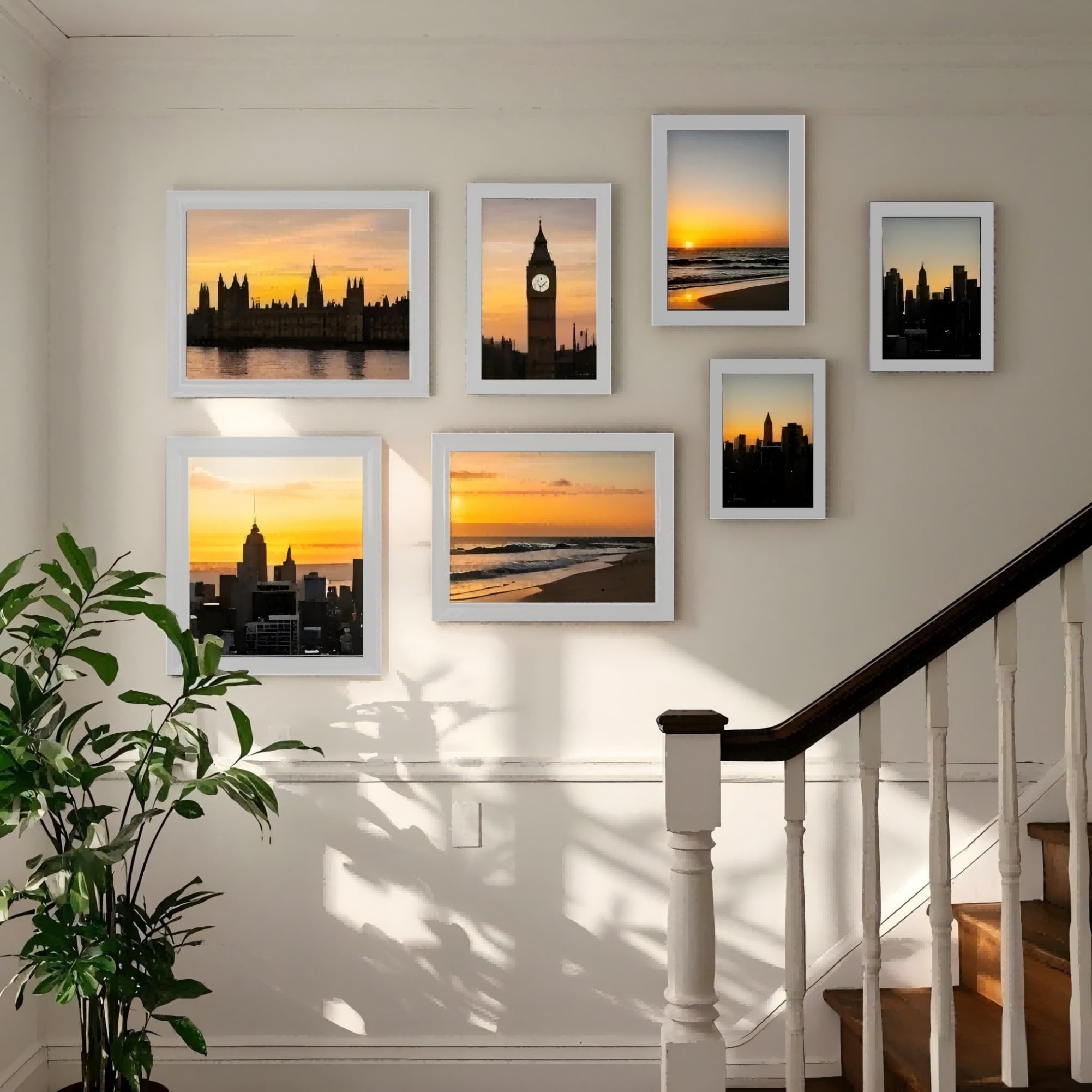 A3 Picture Frame set of 2, Wooden A3 White Photo Frame 42 x 29.7